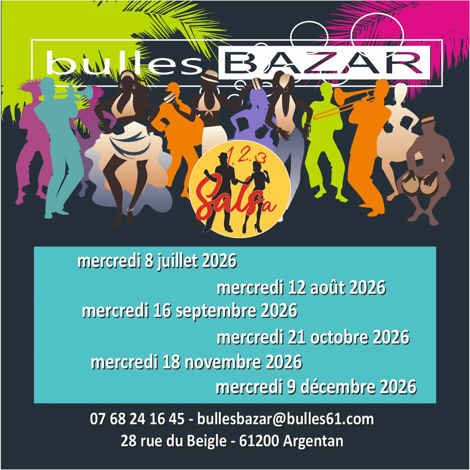 Calendrier Danse Latine 2026 Bulles Bazar