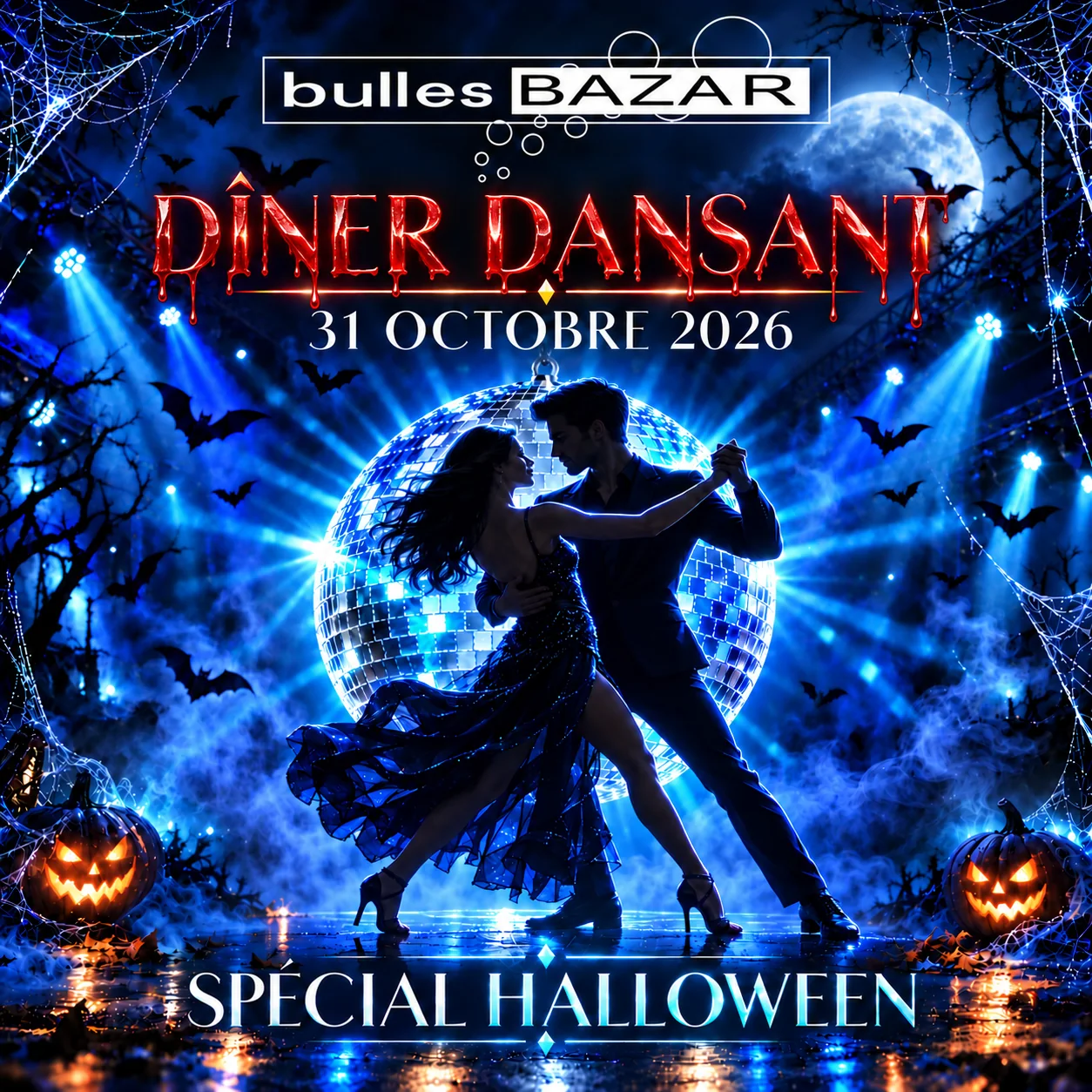 Dîner dansant spécial Halloween au Bulles Bazar, le 31 octobre 2026